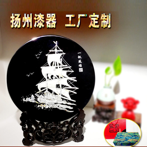 扬州漆器摆件厂家定制加文字logo旅游商务会议纪念品单位出国礼品