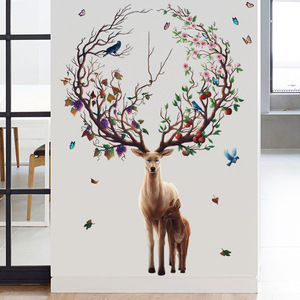 动物墙体创意客厅墙贴画卧室装饰走廊过道墙面贴图自粘墙纸贴纸