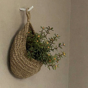 北欧ins手工棉绳编织墙挂装饰收纳袋壁挂蔬菜收纳水果篮壁饰