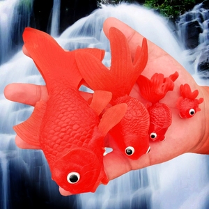 软胶仿真金鱼大中小号红色套装幼儿园儿童认知玩具假鱼类动物模型