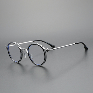 复古圆框眼镜框可配高度近视眼镜框个性雅痞风日潮徐峥同款眼镜男