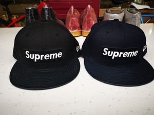正品supreme经典logo皮帽沿 潮牌嘻哈平沿棒球帽子 街舞男女户外