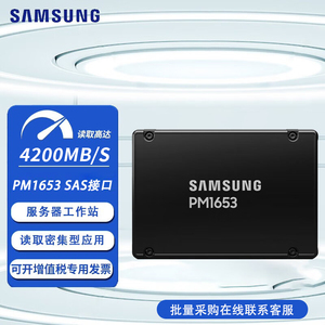 三星PM1653 960G 1.92T 3.84T 7.68T SAS企业级SSD工作站固态硬盘