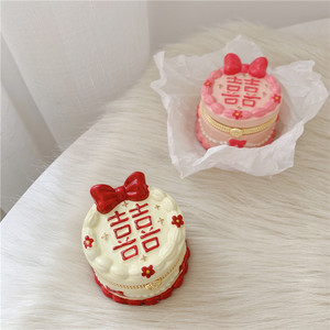 祝福系列纪念日奶油喜字蛋糕陶瓷首饰盒