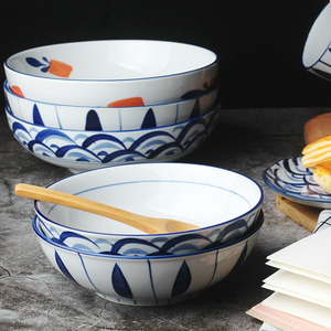 日式拉面碗陶瓷7.5寸浅碗斗和风餐具家用创意超大号拌饭泡面汤碗