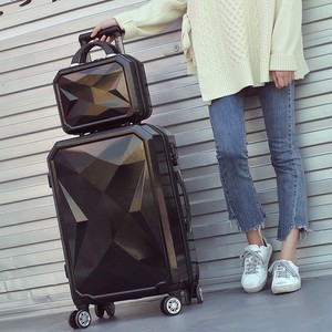 外贸旅行箱高颜值钻石男女学生拉杆行李箱子母箱万向轮时尚皮箱包