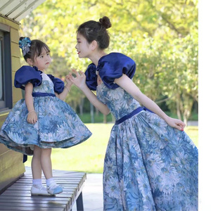 花童婚礼小女孩主持女童公主裙礼服亲子母女儿童摄影2022主题服装