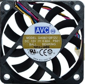 AVC 6010 6厘米 双滚珠四线PWM自动控速大风量CPU风扇DA06010B12U
