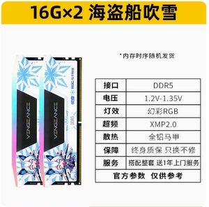 海盗船 96GB(48G×2)套装 DDR5台式机内存条白色 ROG主板吹雪联名