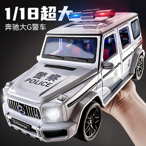 大号丰田霸道普拉多警车玩具儿童110警察车模型仿真汽车玩具男孩