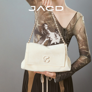 JACD【柔雾】托特包女2024新款白色包包松弛感大容量通勤包斜挎包