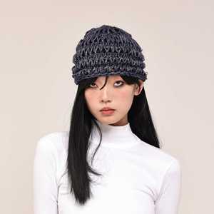 YEZI OD 原创设计感手工钩织毛线女帽子个性甜酷小众混色针织冷帽
