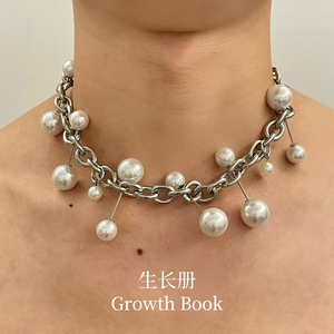 生长册-小众原创设计项链【救赎】chocker珍珠夸张亚比朋克钢钛