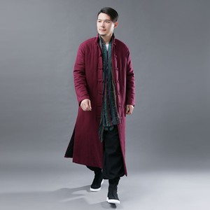 中国风长款棉衣唐装男装冬季棉袄加厚保暖复古居士服古装对襟大衣