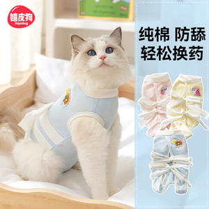 母猫绝育服猫咪绑带手术服蓝猫小猫猫公猫术后衣服宠物夏天薄款