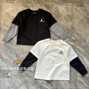 Air Jordan乔丹童装AJ专柜正品JD2412066针织假两件长袖T恤