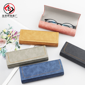 眼镜盒女韩国PU缝线手功盒近视镜包装收纳眼睛盒子厂家供应可印字