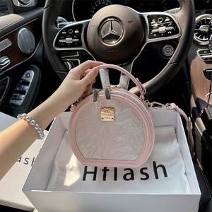 Hflash小众高级感绣花小圆包包女今年流行新中式圆饼包单肩斜挎包