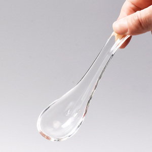 水晶勺子玻璃汤勺耐热调羹咖啡勺冰淇淋勺饭勺加厚家用勺无铅透明
