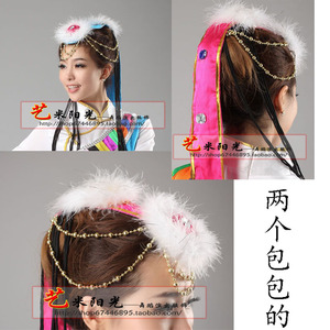 民族服装配饰 蒙古族舞台服饰头饰女 藏族帽少数民族舞蹈头饰头花