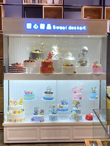 蛋糕面包店展示柜生日蛋糕样品仿真模型铁艺展示架糕点玻璃商用柜
