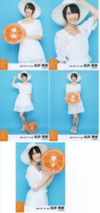 AKB48 SKE48 松井玲奈 2011.07 个别 生写真 5张set 白裙 蓝背