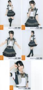 AKB48 SKE48 松井玲奈 2011.07 个别 生写真 5张set 制服 白背