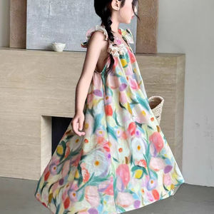 【栗子家童装】A849（花色）夏季新款儿童连衣裙