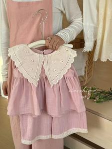 【小只麻】X2022新款儿童夏款甜美棉麻套装