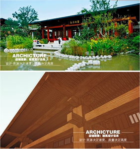创意中式仿古/木结构/临时装置/坡屋顶/山水园/建筑设计/su模型
