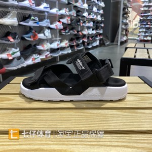 Adidas阿迪达斯正品夏季新款女子三叶草舒适魔术贴休闲凉鞋HP2184