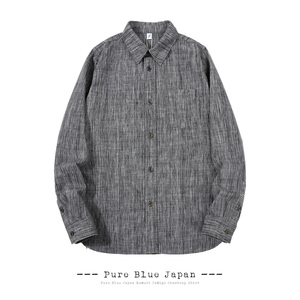 PURE BLUE JAPAN 正蓝屋 KASURI INDIGO 6OZ 絣蓝染青年布衬衫