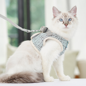 猫咪牵引绳大号背心式韩版猫绳子遛猫绳子可爱高颜值胸背带可调节