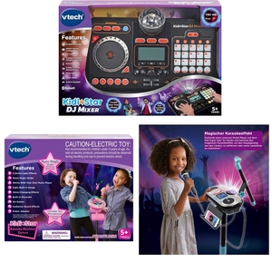 VTech伟易达KidiStar儿童DJ混音器 15首内置歌曲 电音玩具打碟机
