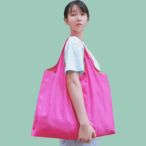 大容量纯色超市购物袋可折叠环保净色买菜包便携旅行袋可印字LOGO
