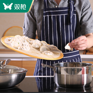 双枪竹制饺子帘家用水饺垫双面可用圆形摆饺子的盖帘放饺子的托盘
