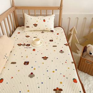 婴儿纯棉床垫子四季夹棉加厚床单可机洗绗缝小床垫子