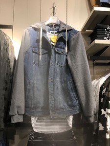 PullAndBear 男士基本款连帽牛仔夹克 5714529