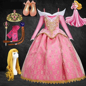 爱洛公主裙睡美人连衣裙迪士尼女童演出服长袖六一万圣节衣服装女