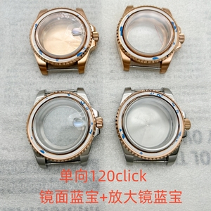 手表配件不锈钢表壳120click适装NH35机芯蓝宝石玻璃透底密底40mm
