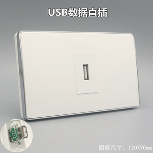 120型母对母直插式USB插座面板 USB数据链接面板 投影仪插座面板