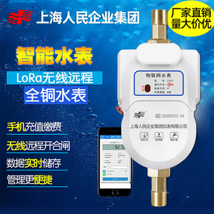 上海远传智能LoRa水表手机扫码充值远程抄表人民出租房预付费水表