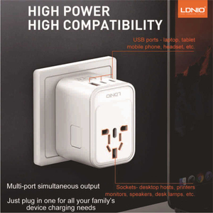 Ldnio/力德诺65W旅行便携转换插头多国家通用型宽电压国际版万能