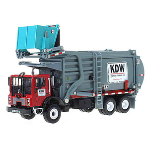 凯迪威合金工程车模型物料运输车环卫清理垃圾车套装儿童玩具摆件