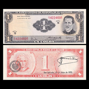 【美洲】萨尔瓦多1科朗 纸币 1972年 全新UNC P-110