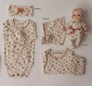 韩国童装代购国内现货PEEKABOO宝宝包臀衣碎花儿童居家服套装