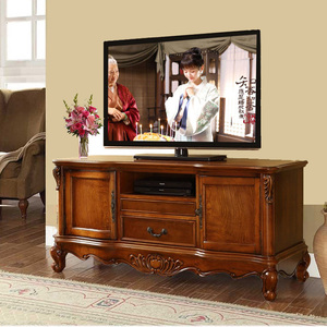 美式实木电视柜 客厅电视机柜储物地柜1.4米欧式卧室小户型电视柜