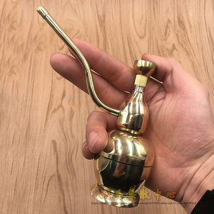 迷你黄铜水烟壶 创意小葫芦两用水烟袋 纯铜烟斗水过滤双用烟锅