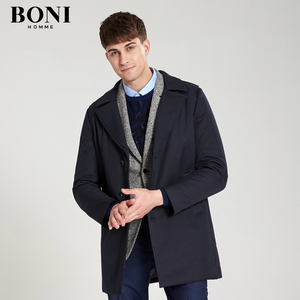 BONI/堡尼商务冬装中青年男士中长款棉衣服棉袄冬天外套棉服