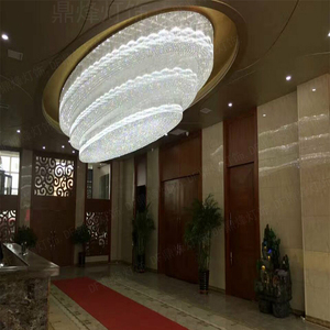酒店水晶大灯椭圆形工程水晶灯售楼部沙盘大堂椭圆形水晶灯客厅灯